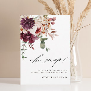Romance Floral Oh Snap Sign Editable Kaart in het 