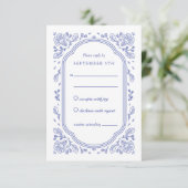  Romance Floral RSVP-kaart RSVP Kaartje (Staand voorkant)