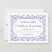  Romance Floral Save the Date Kaart (Voorkant)