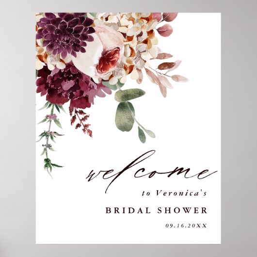 Romance Floral Vrijgezellenfeest Welkom in het naj Poster (Voorkant)