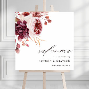 Romance Floral Weddenschap Welkomstplein in het na Poster