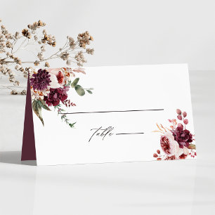 Romance Floral Wedding op persoonlijke titel Plaatskaartje