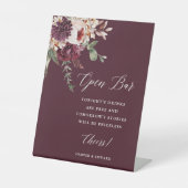 Romance Floral Wedding Open Bar in het najaar Reclamebord Met Voetstuk (Voorkant)