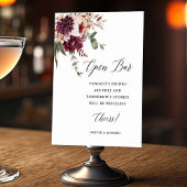 Romance Floral Wedding Open Bar Poster