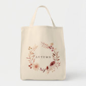 Romance Floral Wreath Personalize Grocery Tote Bag (Voorkant)