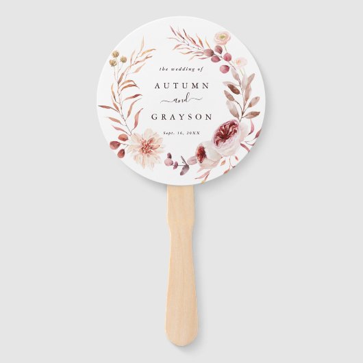 Romance Floral Wreath Wedding Handwaaier (Voorkant)