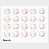 Romance Floral Wreath Wedding Ronde Sticker (Vel)