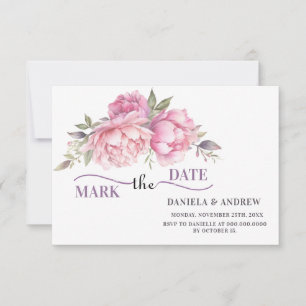 Romance fluistert blush roze pioen save the date