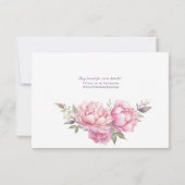 Romance Fluistert Roze Pioenroos Save The Date (Achterkant)