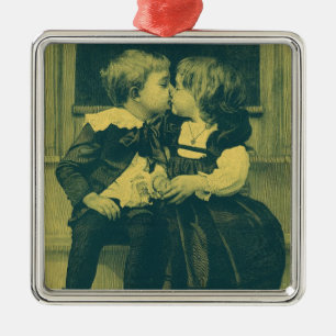 Romance foto, Kinderkus Metalen Ornament