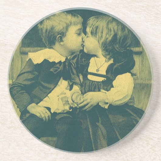 Romance foto, Kinderkus Zandsteen Onderzetter (Voorkant)