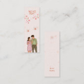 Romance Genre Roze Bloemen Mini Bladwijzer Contactkaartje (Voorkant / Achterkant)