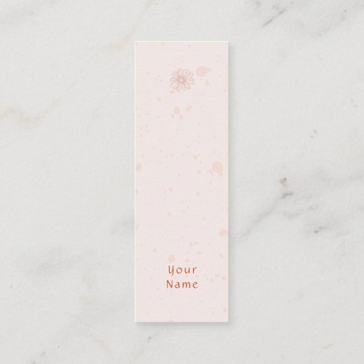 Romance Genre Roze Bloemen Mini Bladwijzer Contactkaartje (Achterkant)