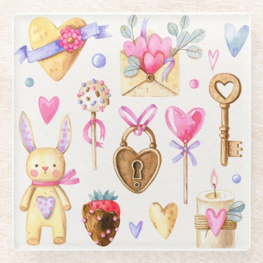 Romance Glazen Onderzetter (Voorkant)