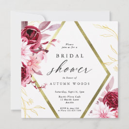 Romance Gold Lijst Floral Wedding Invitation Kaart