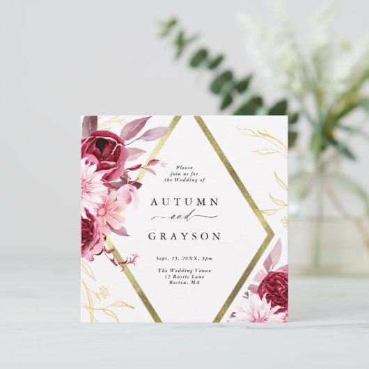 Romance gouden Lijst Kaart (Staand voorkant)