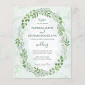Romance Greenery Budget Wedding Invitations (Voorkant)