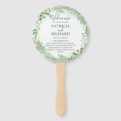 Romance groen bruiloft bruiloft ronde programma handwaaier (Voorkant)