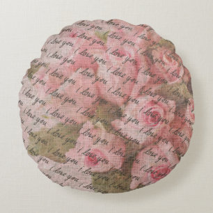 Romance: Handgeschreven 'I Love You' Rond Kussen
