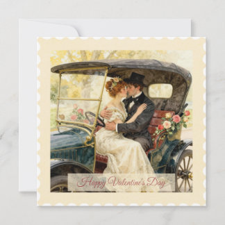 Romance in a Victorian Car – Valentine’s Day Card Feestdagenkaart