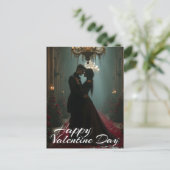 Romance in de Roos Hall voor Valentijnsdag Feestdagenkaart (Staand voorkant)