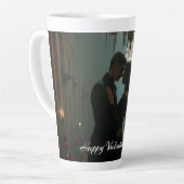 Romance in de Roos Hall voor Valentijnsdag Latte Mok (Linkerhoek)