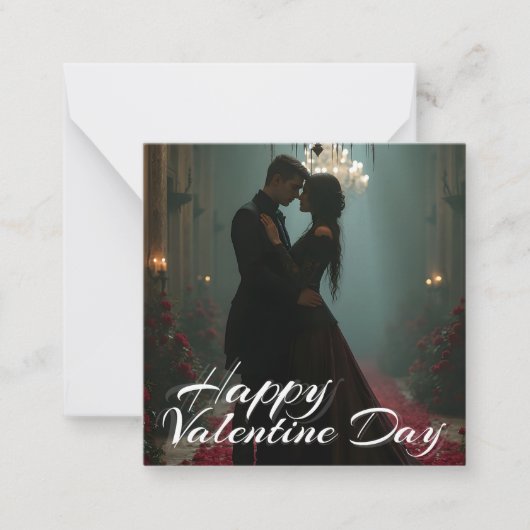 Romance in de Roos Hall voor Valentijnsdag Notitiekaartje (Voorkant)