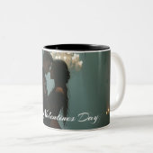 Romance in de Roos Hall voor Valentijnsdag Tweekleurige Koffiemok (Voorkant rechts)