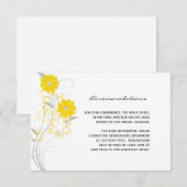 Romance in de vorm van een geel bruiloft informatiekaartje (Voorkant / Achterkant)