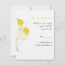 Romance in de vorm van een gele reactiekaart RSVP kaartje