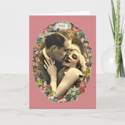 Romance in een BloemenOvaal Kaart (Voorkant)