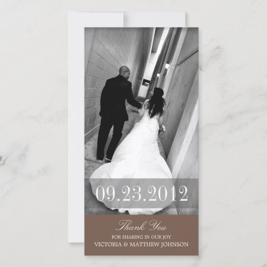 ROMANCE IN HET BRUIN | BRUILOFT BEDANKT KAART (Voorkant)