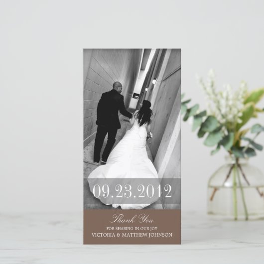 ROMANCE IN HET BRUIN | BRUILOFT BEDANKT KAART (Staand voorkant)