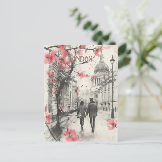 Romance in Londen Briefkaart (Staand voorkant)