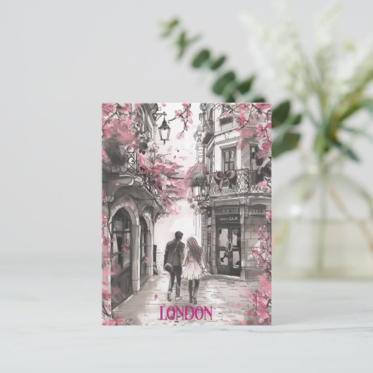 Romance in Londen Briefkaart (Staand voorkant)