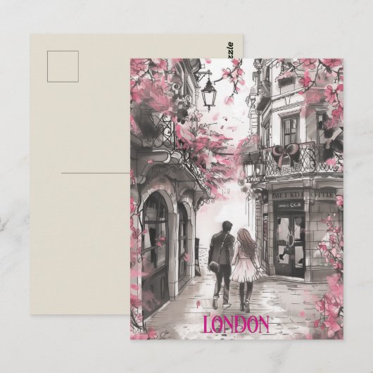 Romance in Londen Briefkaart (Voorkant / Achterkant)