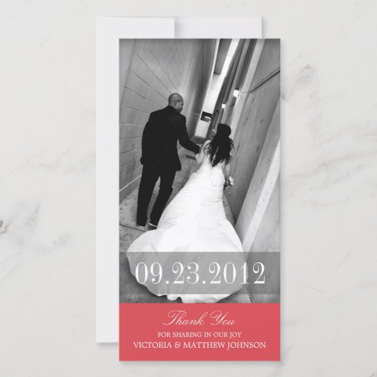 ROMANCE IN RED | TROUWKAARTJE OM TE BEDANKEN BEDANKKAART (Voorkant)