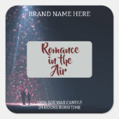 Romance in the Air Candle Label – Gothic & Elegant (Voorkant)
