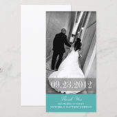 ROMANCE IN TURQUOISE | BRUILOFT BEDANKT KAART (Voorkant / Achterkant)