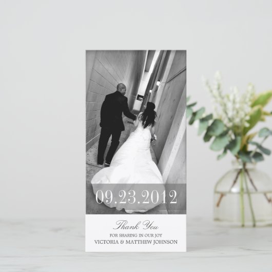 ROMANCE IN WHITE | TROUWKAARTJE OM TE BEDANKEN BEDANKKAART (Staand voorkant)