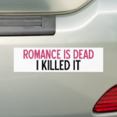 Romance is dood bumpersticker (Op auto)