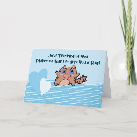 Romance Kaart Kat met een Knuffel (Voorkant)