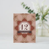 Romance Kant Bruiloft Tafel Nummer Briefkaart (Staand voorkant)