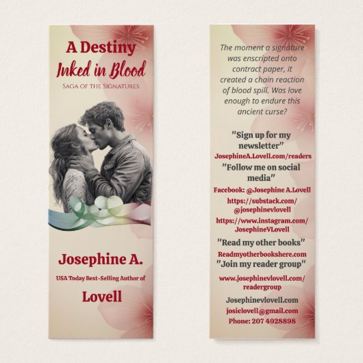 Romance Kiss Promotiemateriaal Auteur Mini Visitekaartjes (Voorkant /achterkant)