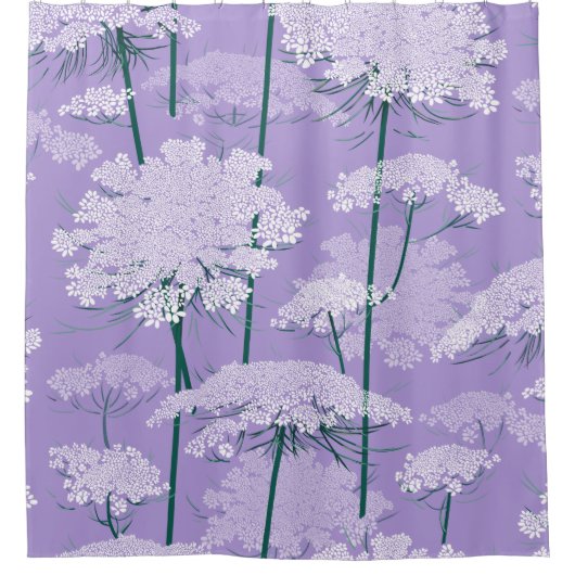 Romance Koningin Annes Lace Pattern | Violet Douchegordijn (Voorkant)