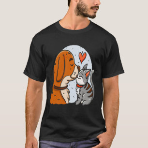 Romance Leuke Hond Kussen Kat T-shirt
