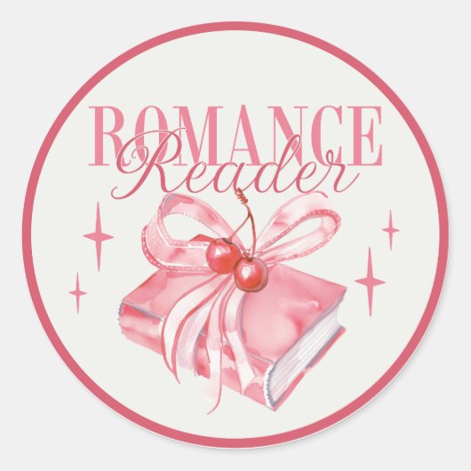 Romance Lezer Boekachtig Boek Lezen Liefhebber Ronde Sticker (Voorkant)