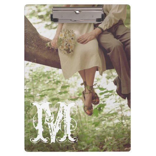 Romance Liefde Monogram Initiaal Clip Board Klembord (Voorkant)