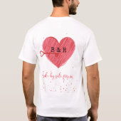 Romance Liefde Schattige Rood Hart Modern Valentij T-shirt (Achterkant)