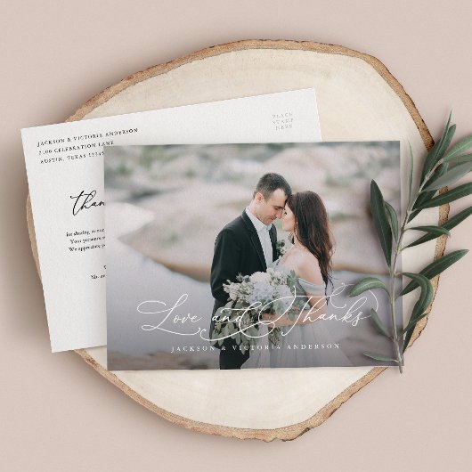 Romance Love and Bedankt Briefkaart